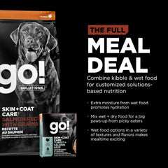 Go! Solutions Skin + Coat Care, Dry Dog Food, Large Breed Adult Salmon Recipe with Grains