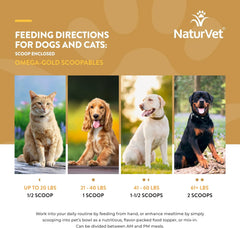 NaturVet Scoopables Omega-Gold Anchovy Oil & Salmon Supplement For Dogs and Cats - Supports Healthy Skin & Coat Plus DHA, EPA, Omega-3, & Omega-6 - Anchovy & Salmon Flavored For Dog and Cat