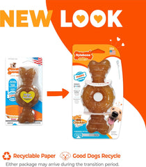 Nylabone Ring Bone Chew Toy for Puppies, Puppy Teething Toys, Puppy Enrichment Toys, Chicken Flavor, Medium Dogs