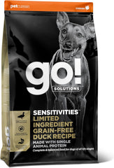Go! Solutions Sensitivities Limited Ingredients, Grain-Free Dry Dog Food, Duck Recipe for Sensitive Stomach
