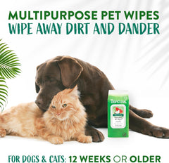 TropiClean Watermelon Dog Wipes for Paws and Butt | Deep Cleaning Dog Grooming Wipes | Safe for The Face | Cat Friendly | 14 oz