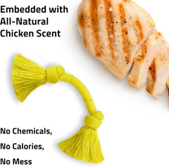 Playology Dri Tech Rope Dog Chew Toy for Medium Dogs up to 50lbs. | Engaging, All-Natural Chicken Scented Toy for Tough Chewers | Easy to Clean | Interactive and Non-Toxic