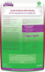 Health Extension Lamb & Brown Rice Dry Dog Food - Nutritious Free-Range Lamb Formula with Probiotics, Antioxidants & Omega 3 for Dogs with Sensitive Digestion