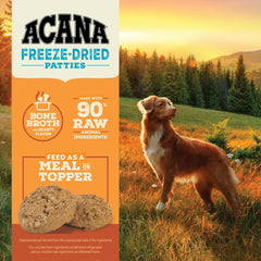ACANA Freeze Dried Dog Food Patties Meal & Topper, Grain Free High Protein Free-Run Turkey Recipe