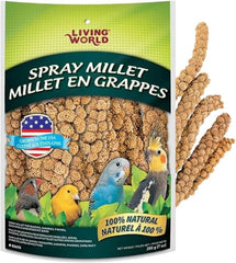 Living World - Millet Spray for Birds, Premium Treat for Budgies, Canaries, Finches, Cockatiels and Other Pet Birds