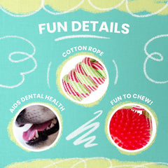 Snugarooz Spike-O-Mite - Red - Rope Toy with Spiky Ball for Fetch and Tug - Non-Toxic for Safe Fun – Perfect for Large Dogs - Made for Recycled Materials