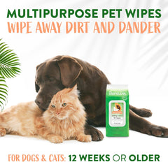 TropiClean Dog Wipes for Paws, Butt, Face, and Body, Anytime Cleaning and Deodorizing Pet Wipes