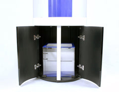 Acrylic Aquarium Combo with Canopy & Stand. Built in Sump Filtration, for Freshwater or Saltwater Aquarium Use. Modern & Lightweight Cylinder Fish Tank. (Black) (LS-Y600 BLK)