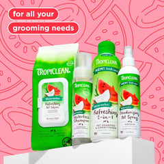 TropiClean 2-in-1 Dog Shampoo and Conditioner, Moisturizing Dog Detangler, Puppy Safe, Made in the USA, Watermelon Scent, Cat & Kitten Safe