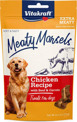 Vitakraft Meaty Morsels Treats for Dogs - Chicken with Beef and Carrots - Super Soft Dog Treats for Training