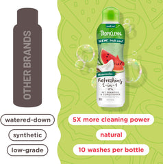TropiClean 2-in-1 Dog Shampoo and Conditioner, Moisturizing Dog Detangler, Puppy Safe, Made in the USA, Watermelon Scent, Cat & Kitten Safe