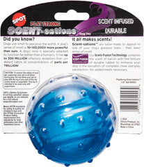 SPOT Play Strong Scent-sations Ball - Scent-Infused, Strong, Durable TPR Rubber, Heavy Duty Dog Toys for Aggressive Chewers up to 45lbs, Perfect for Puppies & Medium Breeds, 3.25in, Bacon Flavored