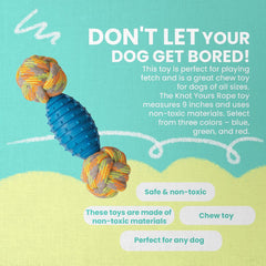 Snugarooz Knot Yours Rope Dog Toy - Multi-Textured Braided Rope with Rubber Center - Durable Chew & Fetch Toy for Dogs of All Sizes - Made from Recycled Materials
