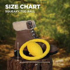 Playology Hound2O Outdoor Dog Toys | Interactive Squeaky Ball - Tug of War Dog Toy | Bright Yellow Chew Toy Floats for Water Adventures