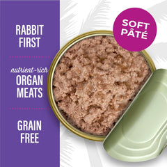 Tiki Cat After Dark Pâté, Rabbit & Chicken Liver, High-Protein and 100% Non-GMO Ingredients, Wet Cat Food for Adult Cats