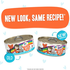 Weruva B.F.F. OMG - Best Feline Friend Oh My Gravy! Grain-Free Wet Cat Food Cans, Crazy 4 U! Chicken & Salmon (Pack of 8)