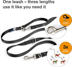 Curli Adjustable Leash Nylon Black