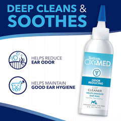 TropiClean Oxymed Cat & Dog Ear Cleaner Solution | Care Solution for Pet Ears | Suitable for Dogs & Cats | 1 Gallon|