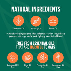 TropiClean Flea and Tick Waterless Shampoo Treatment for Cats, Powerful & Natural Defense, Flea and Tick Prevention for Cats 7.4 oz