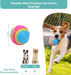 SPOT Sensory Ball for Soft Chewers - Stimulates All 5 Senses, Bell & Squeaker Sounds, Raised Nubs Clean Teeth, High Contrast Fetch Toy, Beef Scented, Durable TPR Rubber Ball, 3.25-inch
