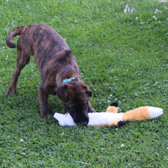 Skinneeez Extreme Quilted Fox - Durable, Stuffing Free Dog Toy with 4 Layers of Diamond Stitched Fabric & 2 Squeakers- Ideal for Medium and Large Aggressive Puppies and Dogs