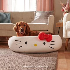 Hello Kitty and Friends Hello Kitty Pet Bed - Pet Bolster Bed with Character Design and Machine Washable Removable Insert