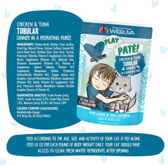 Weruva B.F.F. Play - Best Feline Friend Paté Lovers, Aw Yeah!, Chicken & Tuna Tubular with Chicken & Tuna 3-oz(Pack of 12)