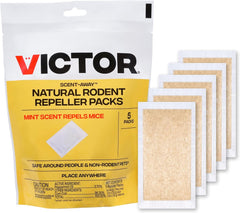 Victor M805 Scent-Away Natural Rodent Repeller – Peppermint Oil Mouse and Rat Repellent – 5 High-Strength Rodent Repelling Sachets Included