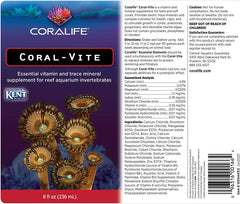 Coralife Saltwater Fish Tank Aquarium Coral-Vite Liquid Essential Vitamin and Trace Mineral Supplement For Reef Aquariums, 8 oz