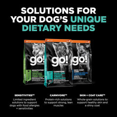 Go! Solutions Carnivore, Grain-Free, Protein Rich Dry Dog Food, Chicken, Turkey and Duck Adult Recipe