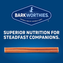 Barkworthies Odor-Free 12 Inch Bully Sticks - Protein-Packed, Easily Digestible, All-Natural Rawhide Alternative, Supports Dental Health
