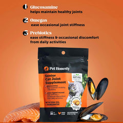 Pet Honesty Cat Hip & Joint Health Crunchy & Creamy Chews - Cat Joint Support Supplement with Glucosamine, Health Supplies & Hip Support for Indoor & Outdoor Cats (Chicken 30-Day Supply)