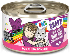 Weruva B.F.F. OMG - Best Feline Friend Oh My Gravy!, Tuna & Beef Belly Rubs with Tuna & Beef