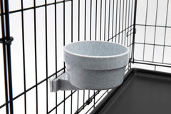 Lixit Kennel Cage Water Bowl Hanging - Non Spill Dog Crate Bowls - Durable Crate Water Bowl for Pets - Securely Attaches to Cage for Convenient Feeding and Drinking (20oz, Granite)