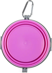 Loving Pets - Bella Roma Portable Travel Dog Bowl Collapsible Dog Food & Water Bowl (Pink)