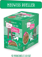 Weruva Cats in The Kitchen Slide N' Serve Grain-Free Natural Wet Pate Cat Food Pouches, Meowiss Bueller