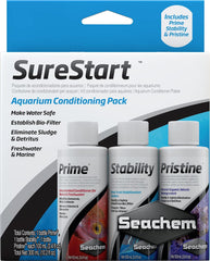 Seachem SureStart- 3/ 100 ml. Pack, Aquarium Conditioning Pack for Freshwater & Marine.