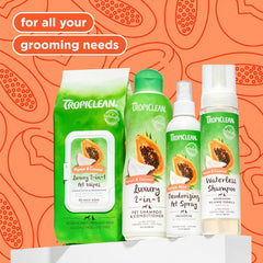 TropiClean 2-in-1 Dog Shampoo and Conditioner, Moisturizing Dog Detangler, Puppy Safe, Made in the USA, Papaya Scent, Cat & Kitten Safe 20 oz