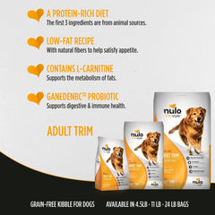 Nulo Adult Trim Grain Free Healthy Weight Dry Dog Food With Bc30 Probiotic Cod And Lentils Recipe
