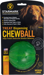 Starmark Treat Dispensing Chew Ball Tough Dog Toy, Medium/Large