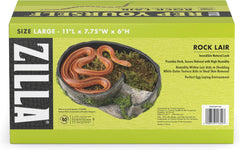 Zilla Pet Terrarium Rock Lair, Reptile Hide for Lizards, Snakes and More, Large