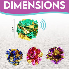 SPOT Mylar Balls Cat Toys - Fun, Crinkly Balls are Perfect for Swatting and Batting, Shiny and Colorful Toys to Entertain Cats and Kittens - Pack of Four 1.5" Balls, Assorted Colors