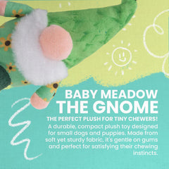 Snugarooz Baby Meadow Gnome Dog Toy with Repair Patch – Crinkle & Squeaky Fun – Perfect for Small Dogs – Made from Recycled Materials