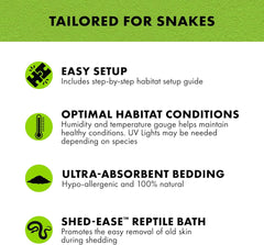 Zilla Snake Habitat Accessory Kit, Easy Starter Kit for Snakes, Includes Lighting, Bedding, Shedding Solution, Shelter and Feeding Dish, Ideal for Habitats 20L - 60BR Terrariums
