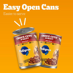 Pedigree Choice Cuts in Gravy Adult Canned Soft Wet Dog Food, Beef, 13.2 oz. Cans (12 Count, Pack of 1)