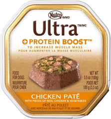 Nutro Ultra Grain Free Adult Soft Wet Dog Food Paté with Toppers Chicken Entrée Topped with Bites of Real Chicken & Spinach, 3.5 oz. Trays, Pack of 24