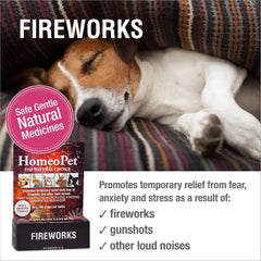 HomeoPet Fireworks, Safe and Natural Loud-Noise-Anxiety Calming Supplement for Cats, Dogs, and Other Small Animals, 15 Milliliters