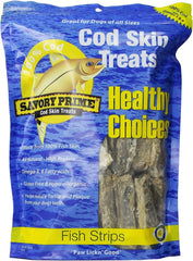 Savory Prime Cod Skin Fish Strips , All Breed Sizes