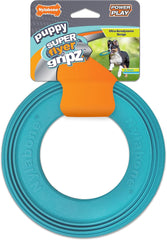 Nylabone Power Play Puppy Super Flyer Gripz Disc for Dogs - Interactive Puppy Enrichment Toys - Puppy Must Haves (1 Count)