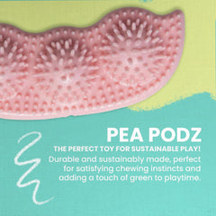Snugarooz Pea Podz Chew Dog Toy – Pink – TPR Design for Puppies – Promotes Dental Health & Chewing Fun – Durable & Safe – Made from Recycled Materials